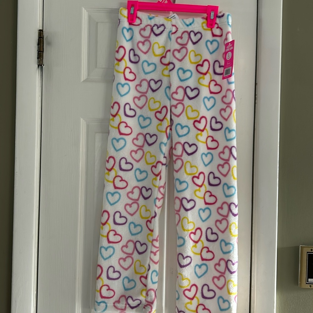 HAPPY THREADS FLEECE PAJAMA BOTTOMS SIZE L